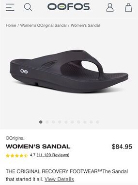 OOFOS Women's OOriginal Recovery Sandal - Black